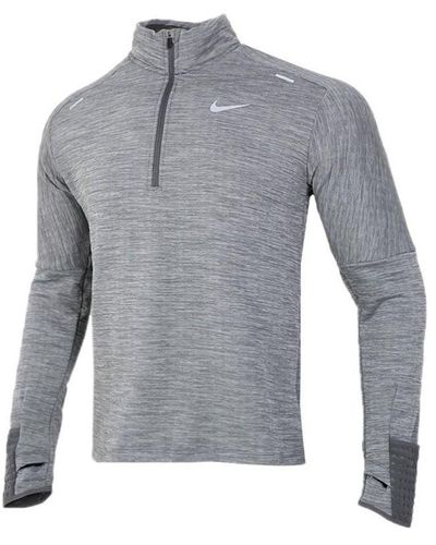 Nike Sphere Dri-fit Half Zipper Fleece Stay Warm Running Training Long Sleeves Pullover Gray