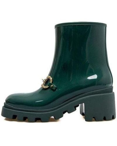 Gucci Horsebit - Detailed Heeled Rubber Rain Boots - Green