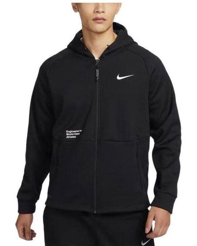 Nike Pro Therma-fit Full-zip Hooded Jacket - Black