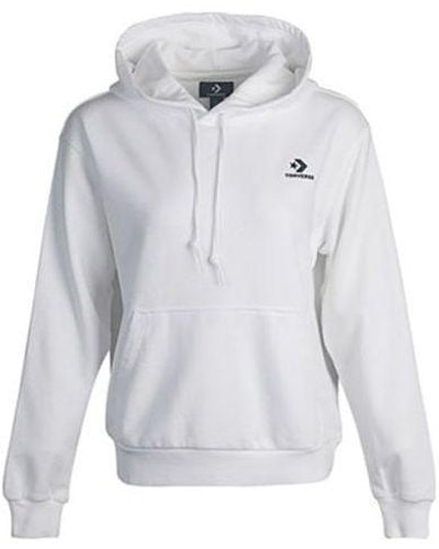 Converse Small Logo Long-sleeve Hooded Sweater - Gray