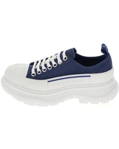 Alexander McQueen Tread Slick Lace Up Sneakers - Blue