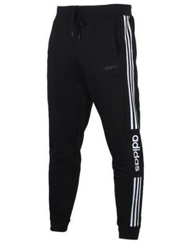 adidas Neo Knit Drawstring Casual Sports Long Pants - Black