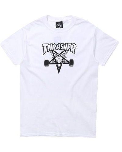 Thrasher Racing Printing Short Sleeve Us Edition - White