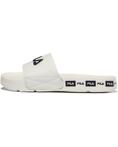 Fila Sports Slippers Black Korean Version - White