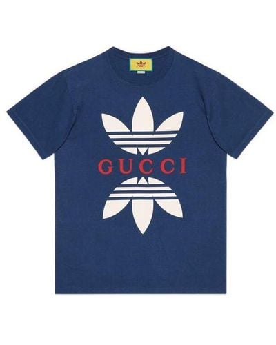Gucci X Adidas Cotton Jersey T-shirt - Blue