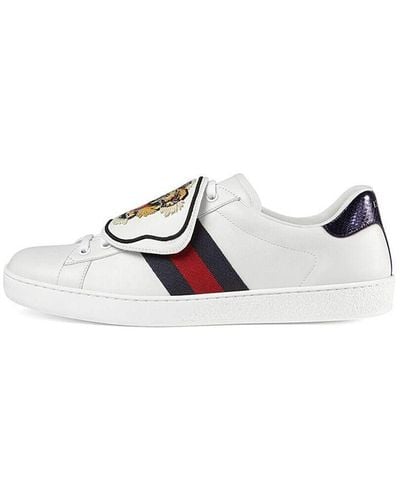 Gucci Ace Removeable Patch Leather Sneaker - White