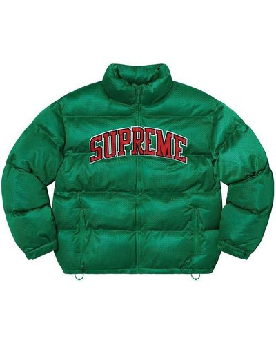 Supreme Mesh Jersey Puffer Jacket - Green