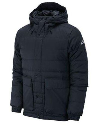 Nike Cool City Winter Long Warm Lightweight Down Jacket in Blue for Men |  Lyst