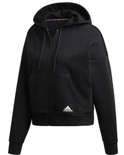 adidas W Mh 3s Dk Hd Sports Hooded Jacket Gray | Lyst