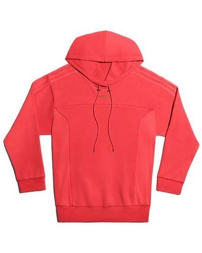 adidas Originals X Ivy Park Crossover Solid Color Splicing Detail Hooded Sports - Red