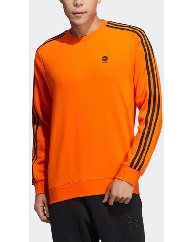 adidas Neo Ce 3s Swt Casual Sports Round Neck Pullover Orange