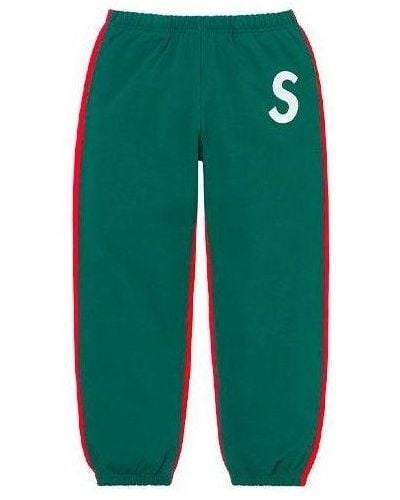 Supreme S Logo Split Sweatpants - Green