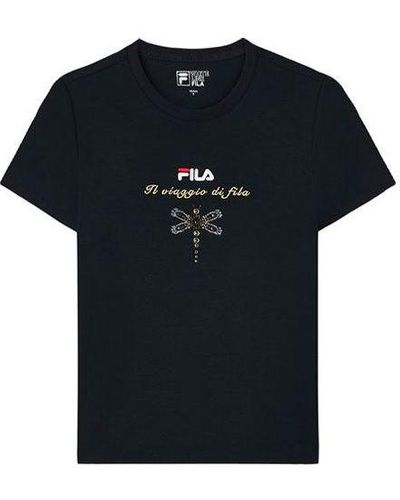 Fila Embroidery Logo Round-neck - Black