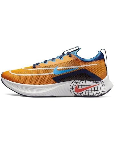 Nike Zoom Fly 4 Premium Road Running Shoes In Orange, - Blue