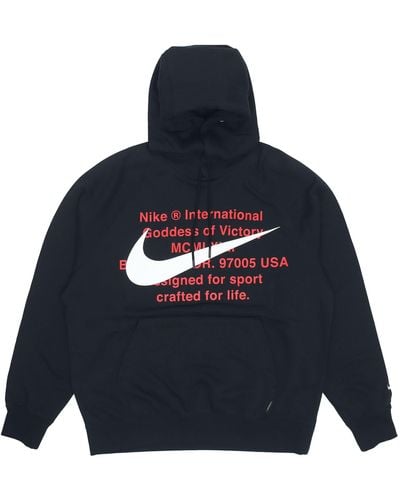 Nike Sportswear Swoosh French Terry Pullover - Black