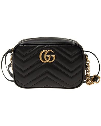 Gucci gg Marmont Logo Messenger Bag Classic - Black