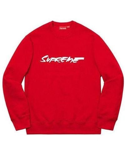 Supreme Futura Logo Crewneck Sweater - Red