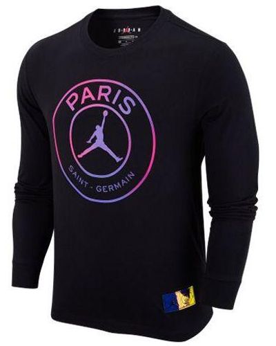 Nike Paris Saint-germain Casual Sports Crew Neck Long Sleeve - Blue