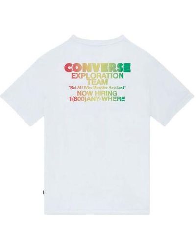 Converse Sports Running Printing Alphabet Round Neck Short Sleeve - White