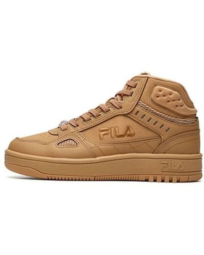 Fila High Top Retro Basketball Shoes Clay - Brown
