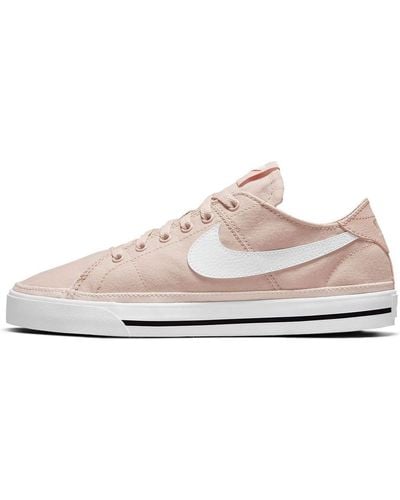 Nike Court Legacy Canvas Skate Shoes Pink - White