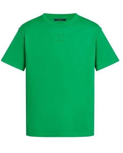 Louis Vuitton Fw21 Logo Crew Neck Cotton Short Sleeves Street Style - Green