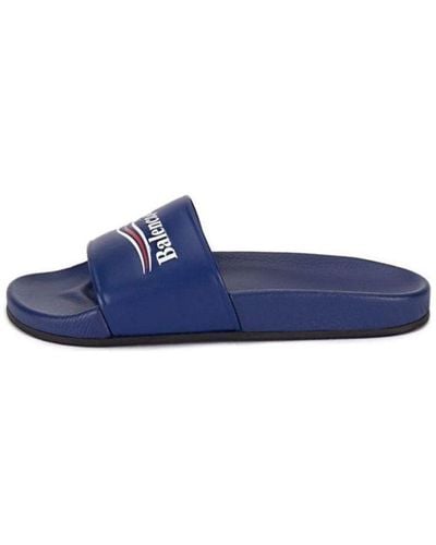 Balenciaga Pool Sandal Political Sandals - Blue