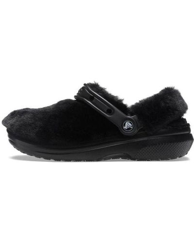 Crocs™ Classic Fur Sure Slip On Clogs - Black