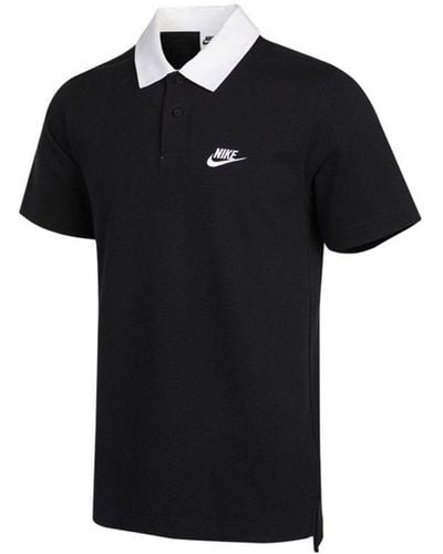 Nike Nsw Spe Ss Rugby Polo Sports Short Sleeve Polo Shirt - Black