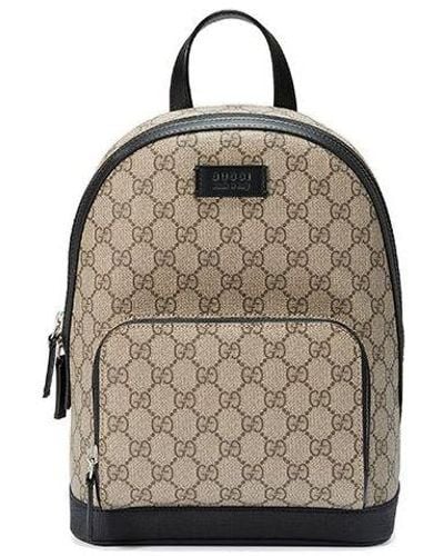 Gucci ggsynthetic Canvas Backpacksmall Beige - Brown