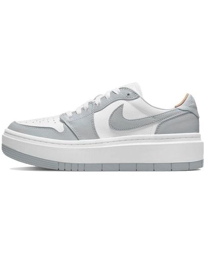 Nike Air Jordan 1 Low Leather Low-top Sneakers - Gray