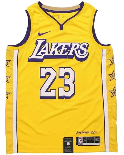 Nike Nba City Limited Basketball Vest Sw Fan Edition 19-20 Season Lakers Lebron James 23 - Yellow