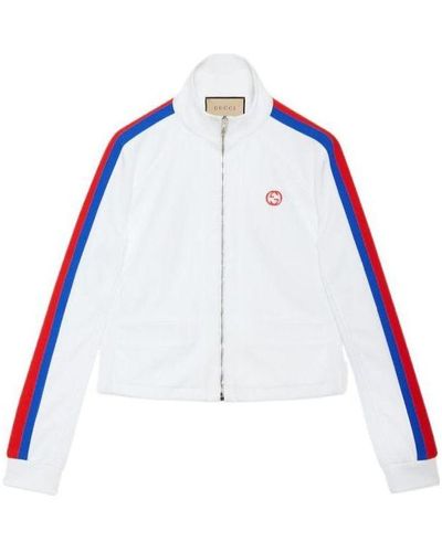 Gucci Technical Jersey Zip Jacket With Web - Blue
