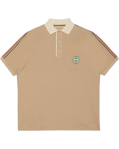 Gucci Stretch Cotton Piquet Polo Shirt - Natural