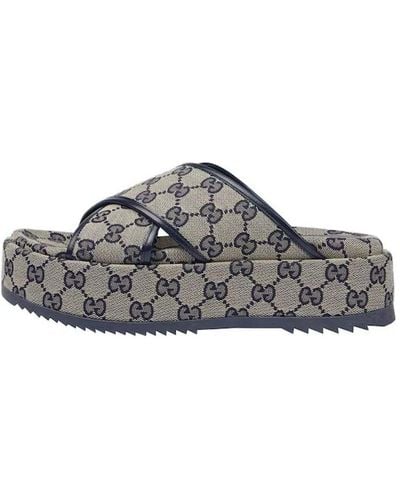 Gucci gg Platform Slide Sandal - Gray