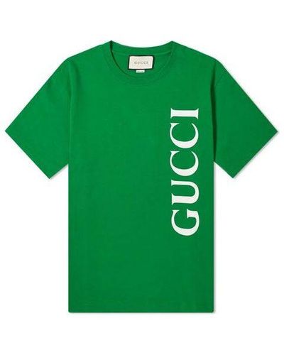 Gucci Large Logo Printed Crewneck - Green