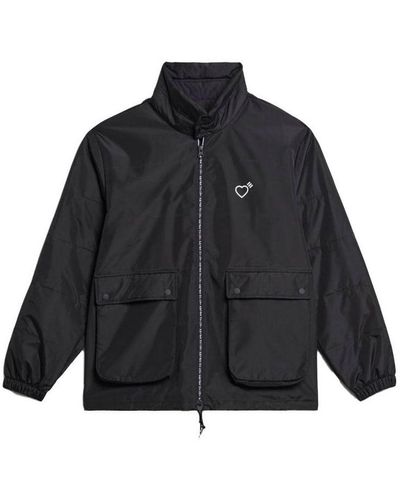 adidas Originals X Human Made Crossover Embroidered Logo Stand Collar Jacket - Black