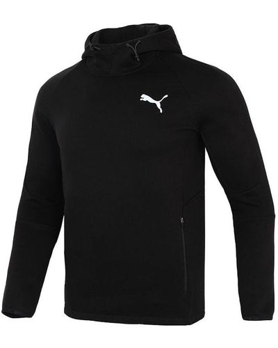 PUMA Logo Printing Sports Pullover - Black