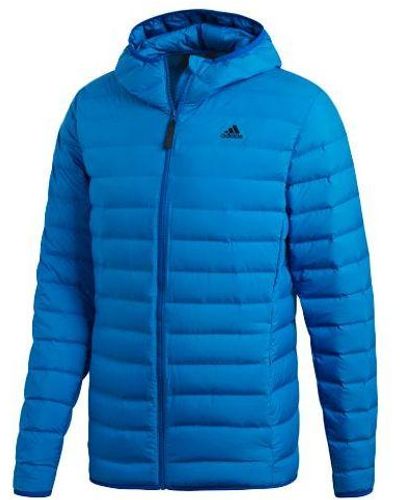 adidas Outdoor Protection Against Cold Stay Warm Sports Hooded Down Jacket - Blue