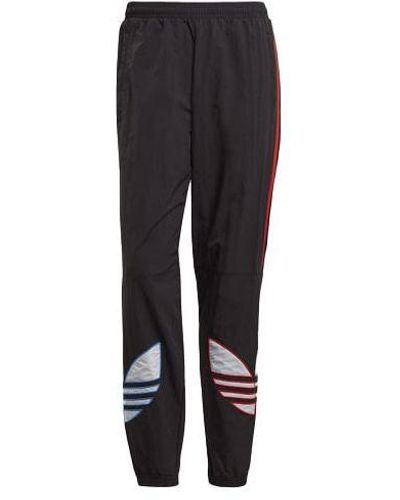 adidas Originals Tricol Swtpant Contrasting Colors Stripe Logo Bundle Feet Sports Pants - Black