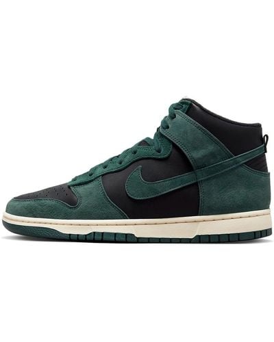 Nike Dunk High Retro Premium Shoes In Black, - Green