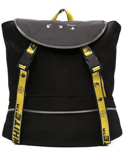 Off-White c/o Virgil Abloh 21 Logo Printing Series Functional Backpack Schoolbag - Black