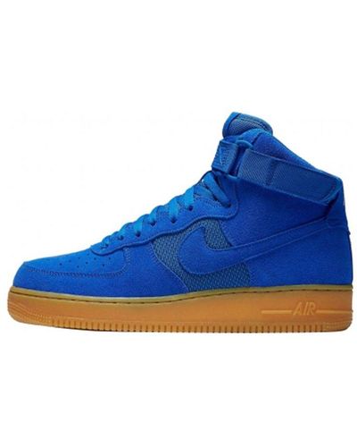Nike Air Force 1 High 07 LV8 Chenille Swoosh Suede Wolf Grey Royal