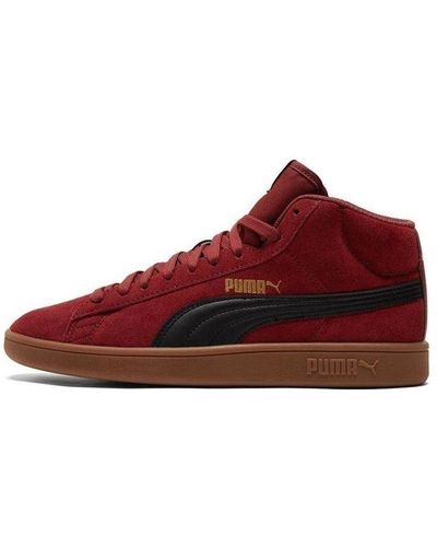 PUMA Smash V2 Mid Sd Sneakers - Red