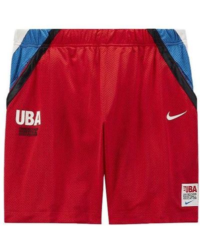 Nike Mesh Shorts Contrasting Colors Alphabet Printing Sports Basketball Asia Edition - Red
