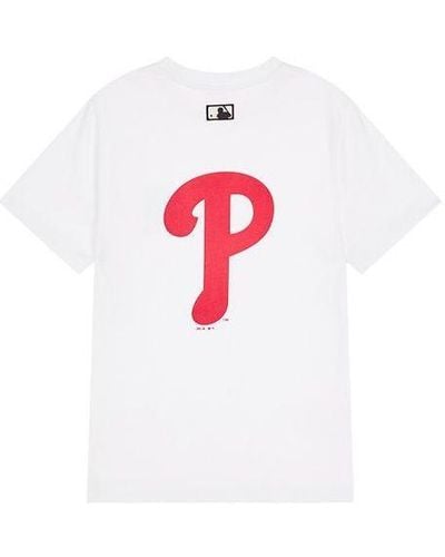 MLB Disney Mickey Crossover Philadelphia Phillies Basic Printing Short Sleeve - White