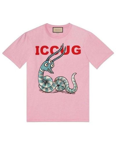 Gucci X Freya Hartas Fw21 Crossover Animal Printing Short Sleeve - Pink