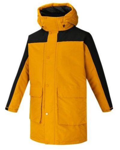 adidas Big Mouth Bag Outdoor Windproof Medium Long Cap Down Jacket White Gold - Orange