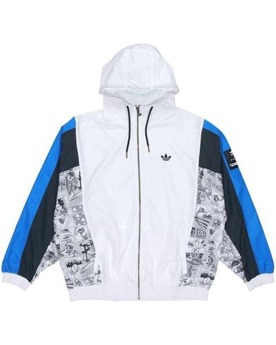 adidas Originals X Disney Crossover Manga Wb Pattern Sports Hooded Jacket - Blue