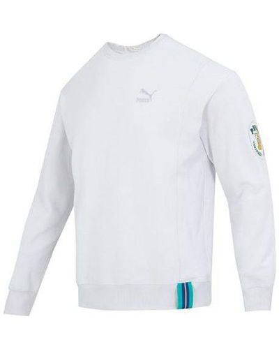 PUMA Team Badge Crew Sweater - White